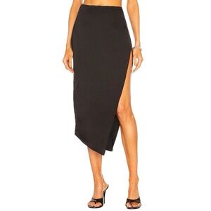 Atoir The Elsa Skirt Womens Size 2 XS Black Asymmetrical High Slit Midi